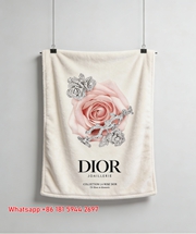 Dior Pink Rose Diamond Jewelry Flannel Sofa Throw Blanket D343